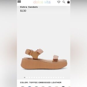 Brand new NIB Dolce Vita Debra sandal size 7.5 toffee embossed